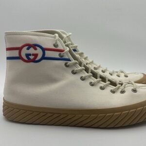 Gucci Interlocking G White High Top Greg Sneaker 11.5